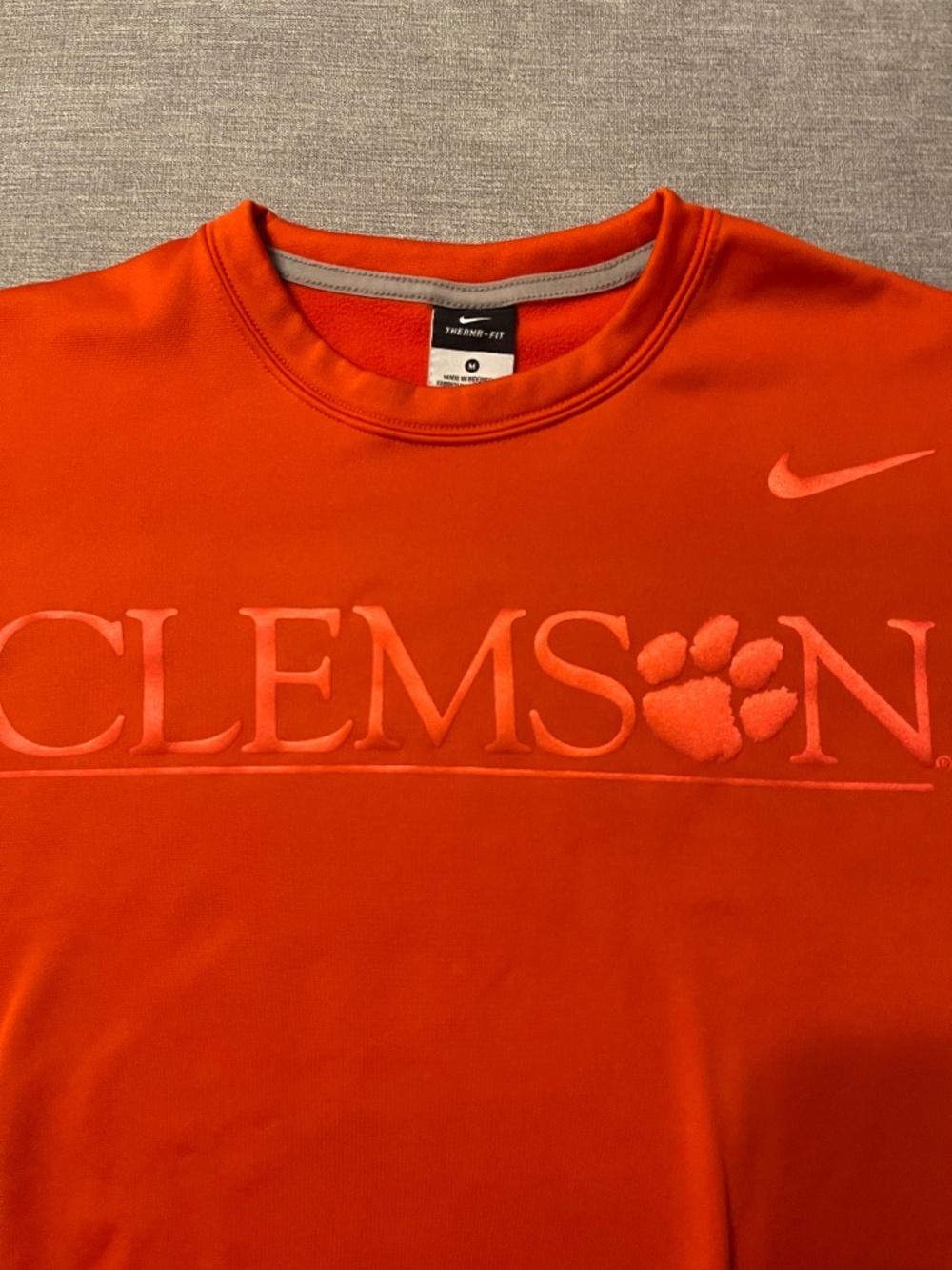 Clemson Tigers Nike Therma-FIT Sweatshirt Pullover with Metallic Logo